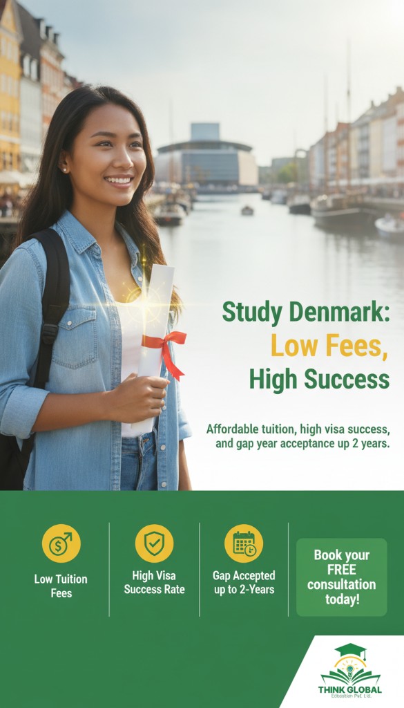 Study Denmark social post — low fees, high success